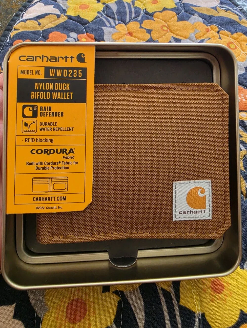 Carhartt Brown Bi-Fold Wallet Durable RFID Blocking Wallet NWT